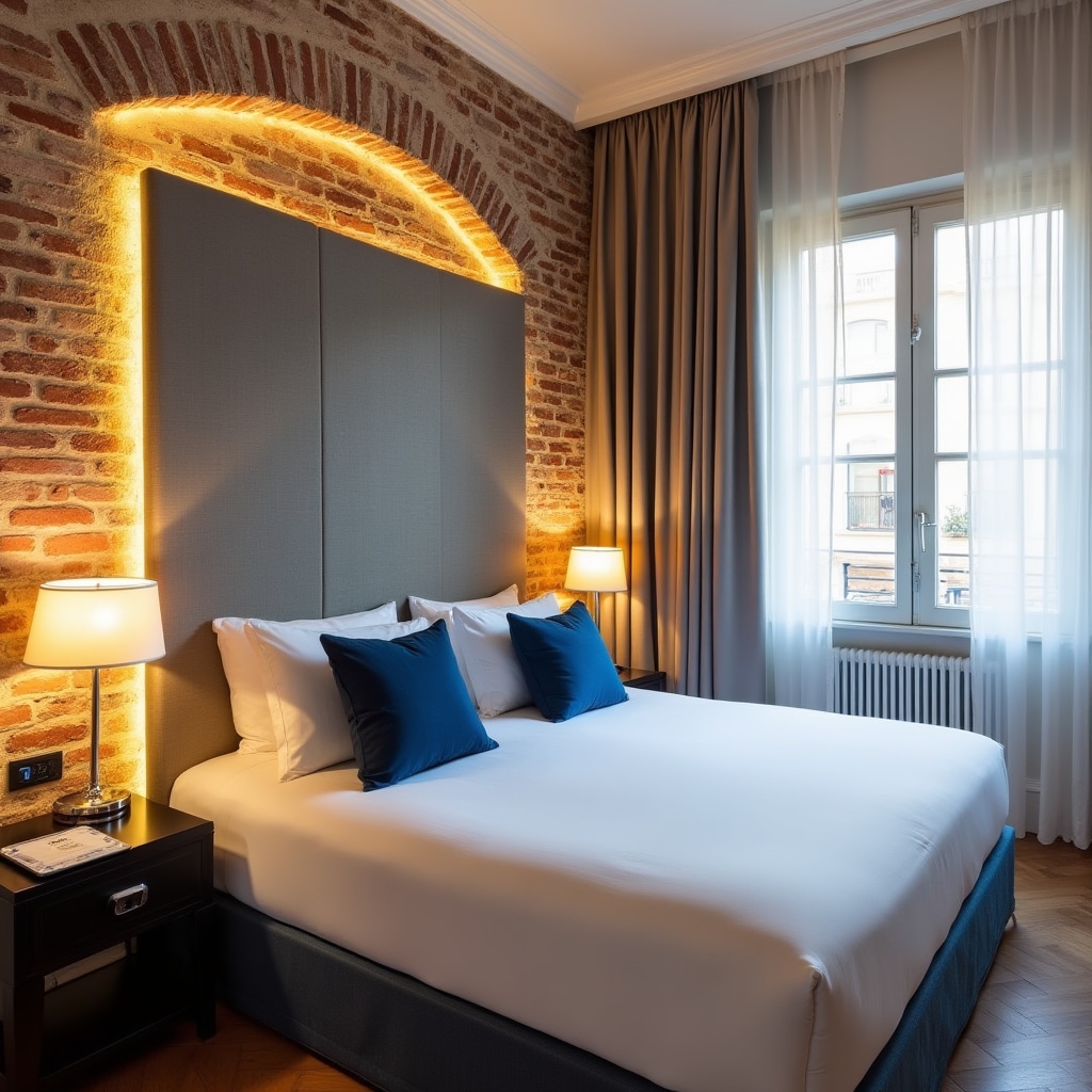 Interno di boutique hotel italiano con arredamento di qualità